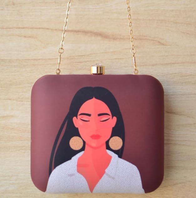 Timeless Allure Printed Chain Clutch