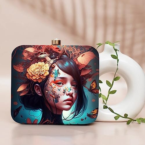 Modern Maven Printed Chain Clutch