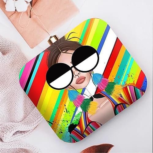Color Bloom Printed Chain Clutch
