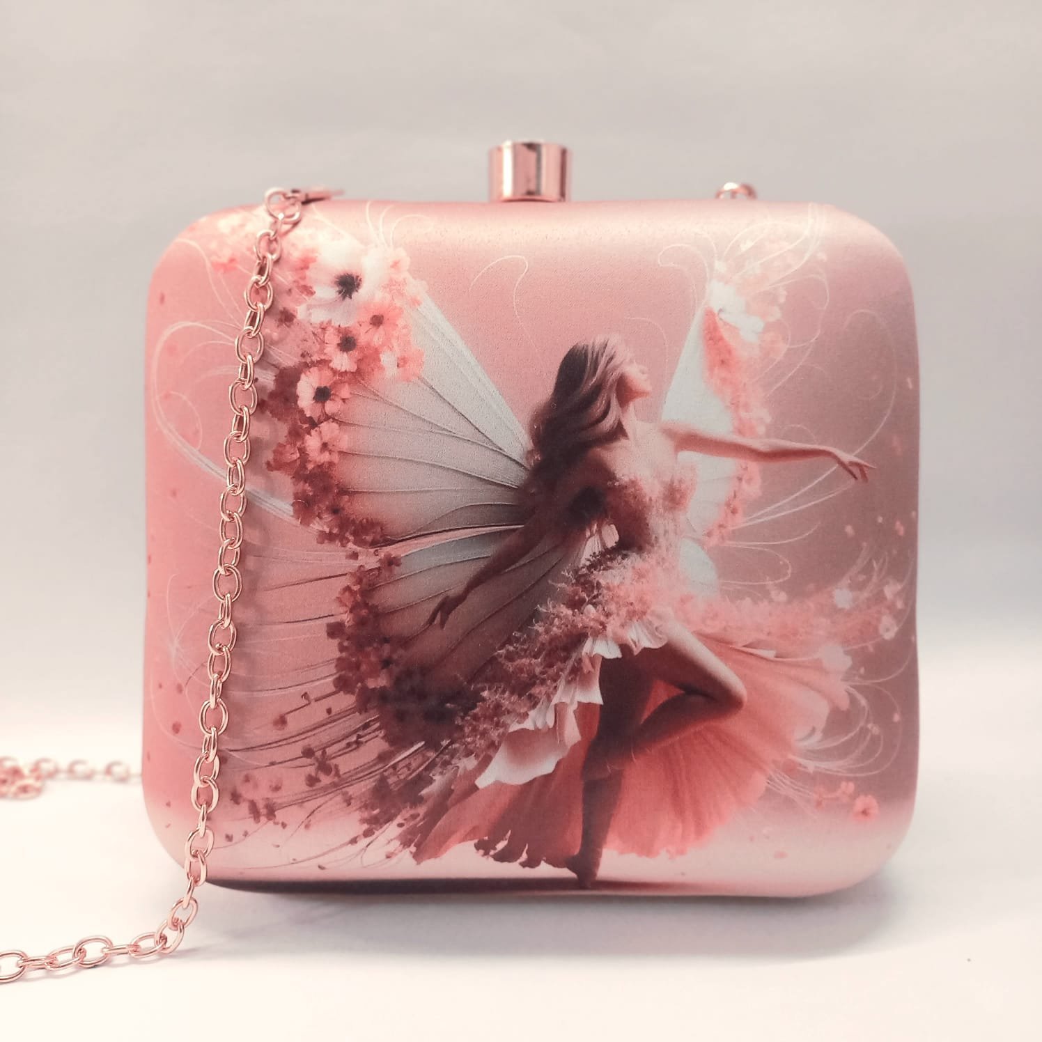 Fairy Whisper Printed Chain Clutch