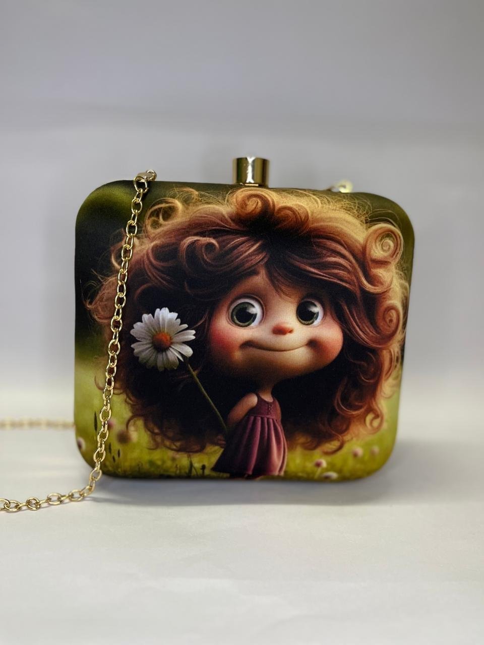 Cutie Chaos Printed Chain Clutch