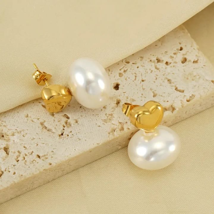 Golden Heart Pearl Drops