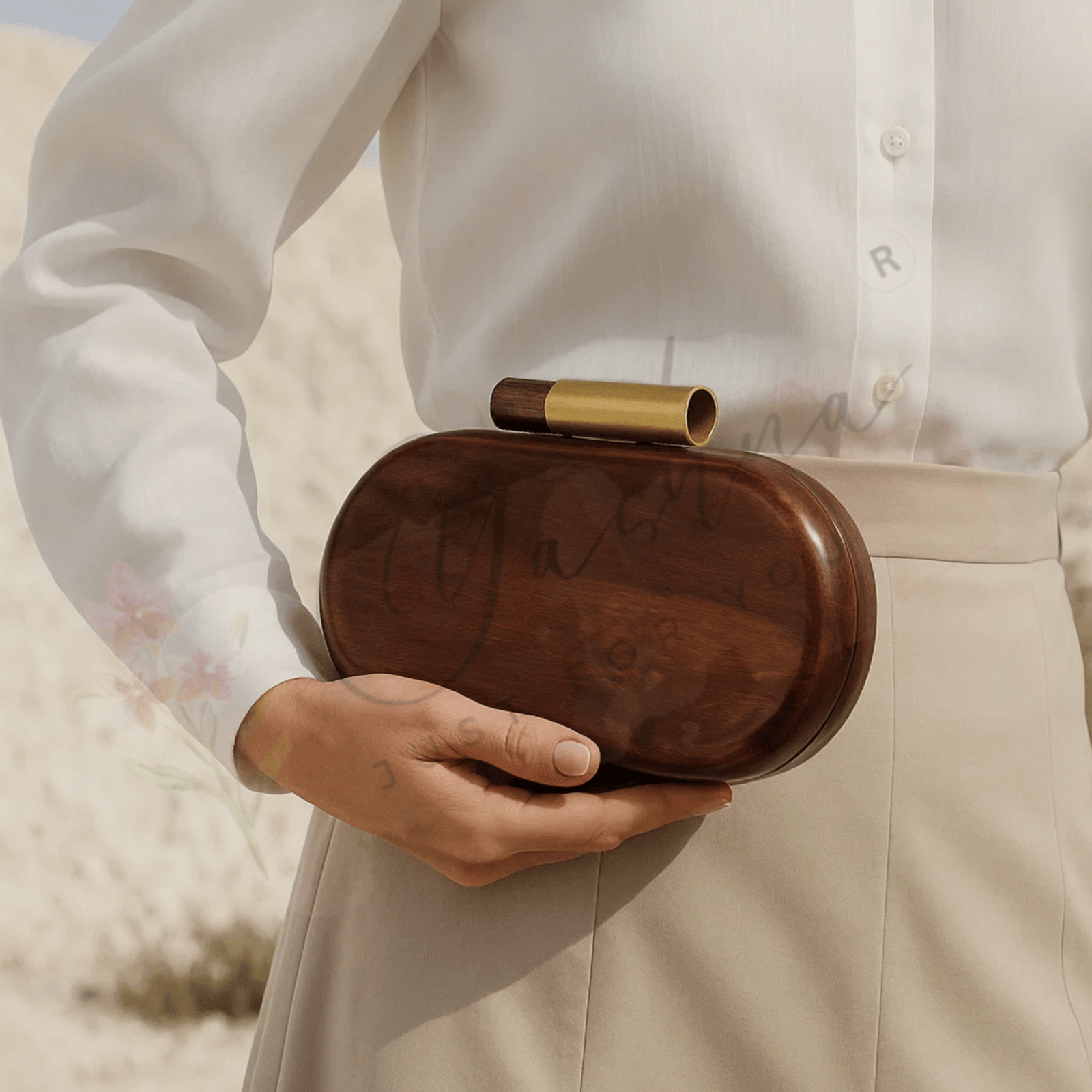 Aurora Brasswood Clutch