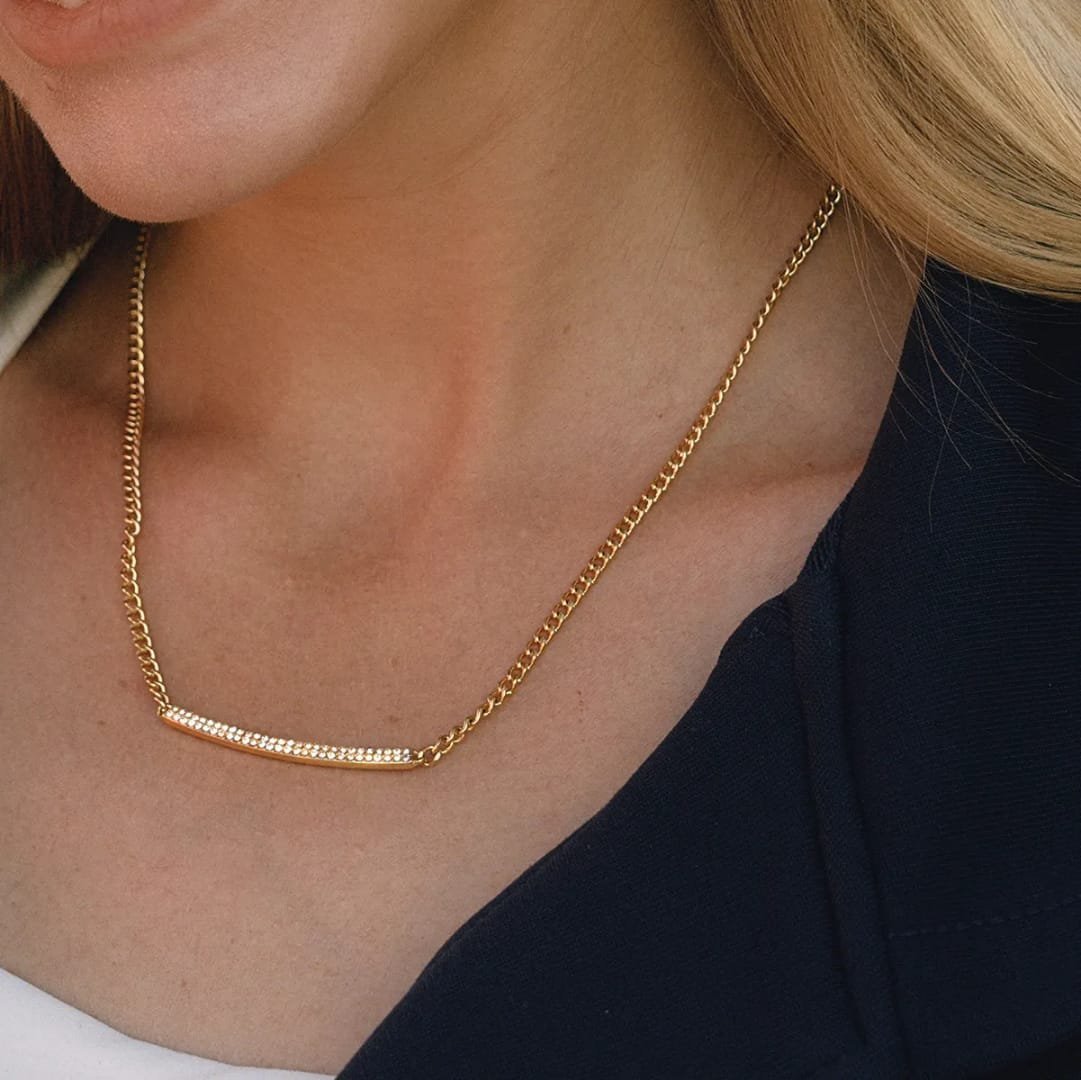 Shimmer Curve Chain Necklace