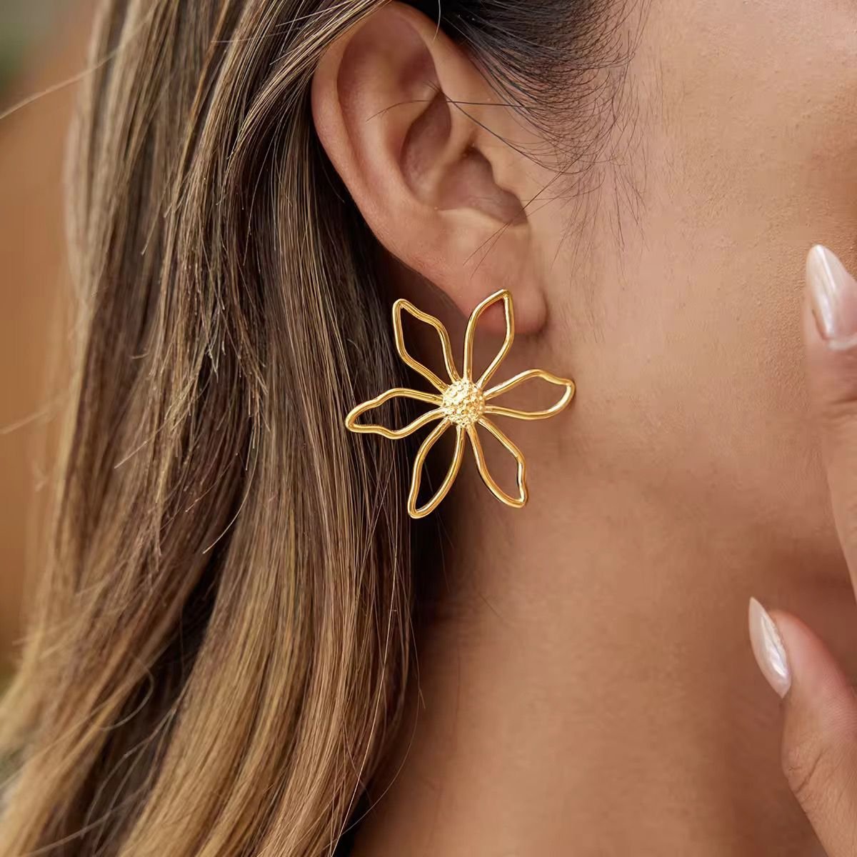 Golden Petal Earrings