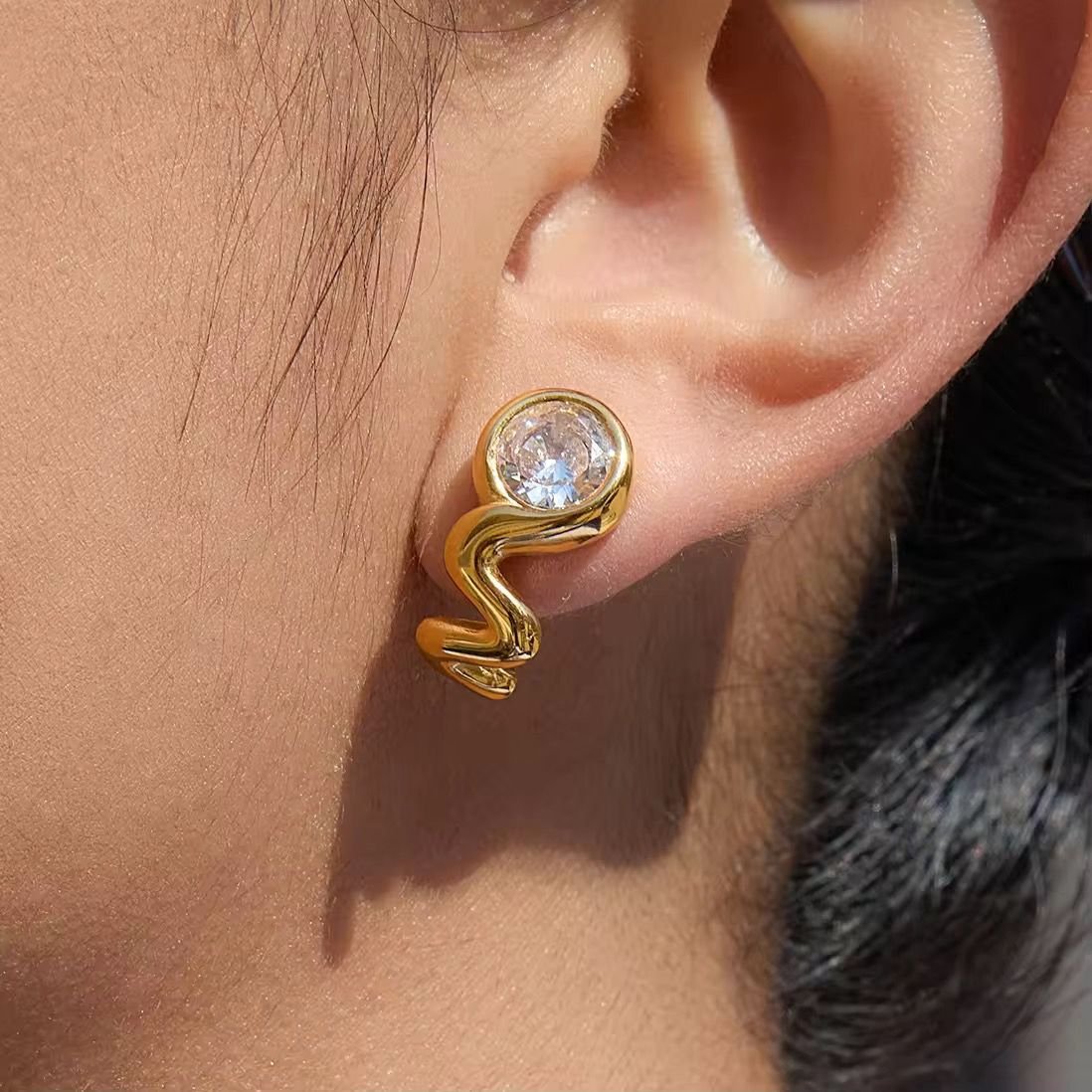 Golden Swirl Studs