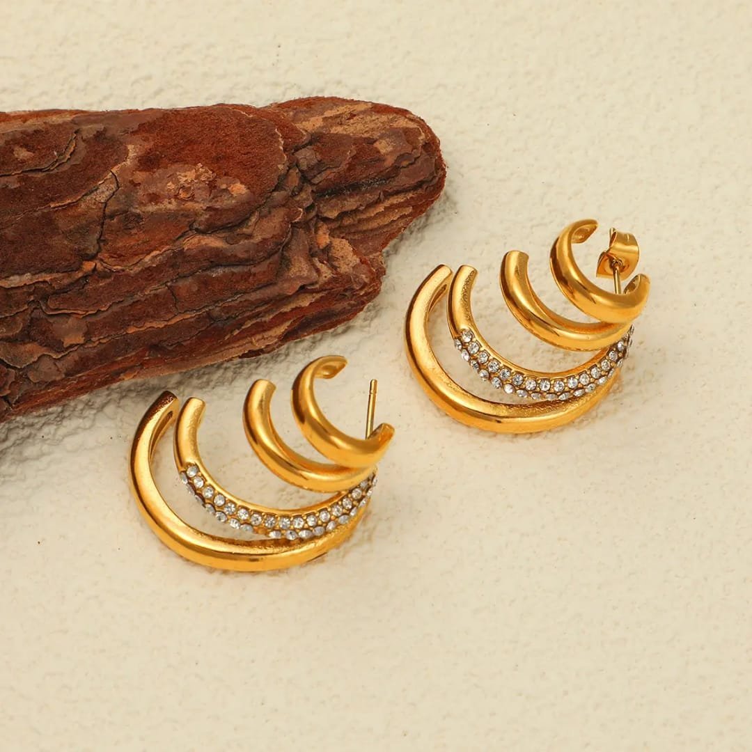 Celeste Triple Hoop Earrings