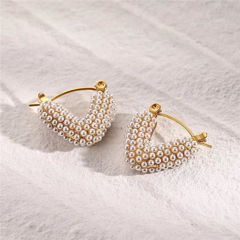Pearl Cascade Hoop Earrings