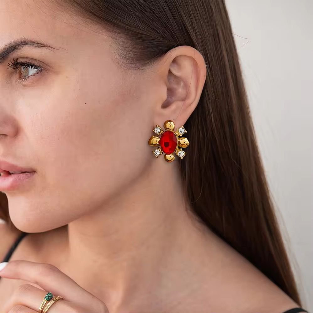 Scarlet Bloom Studs