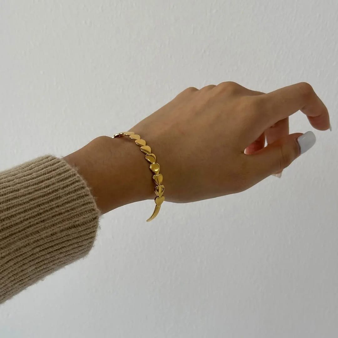 Golden Heartline Cuff
