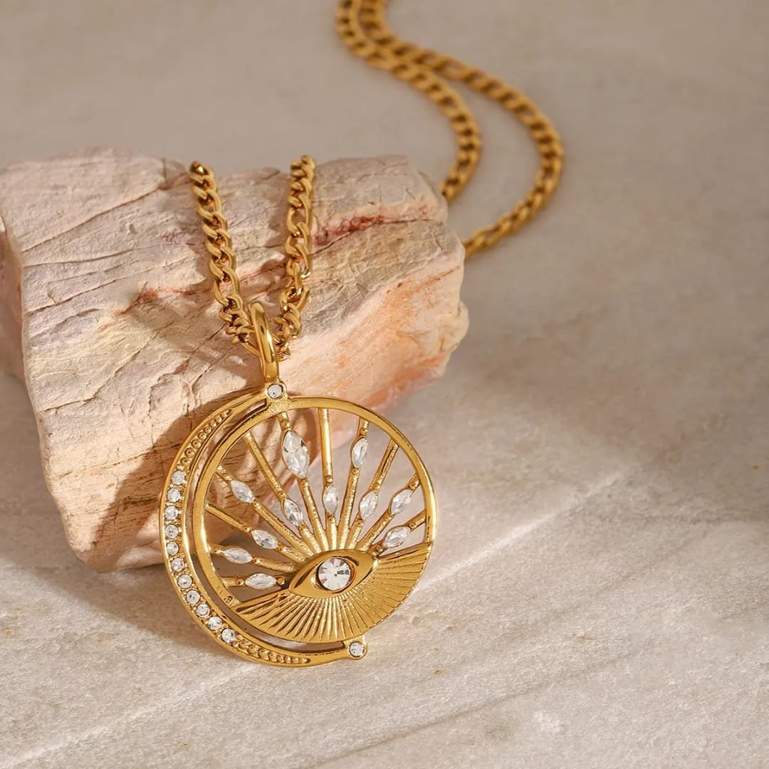 Radiant Eye Halo Necklace