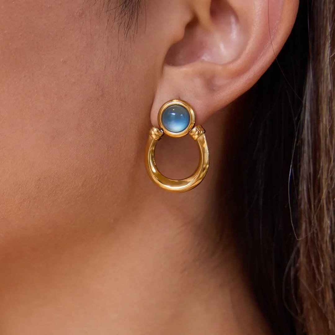 Azure Halo Drop Earrings