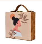 Her Artistic Gaze Handcrafted Suitcase Clutch - Image 3