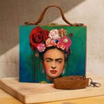 suitcase clutch green colour