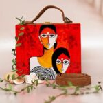 Saffron Serenity Handcrafted Suitcase Clutch