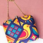 attached chain multicoloured clutch