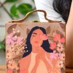 Floral Majesty Handcrafted Suitcase Clutch