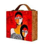 Saffron Serenity Handcrafted Suitcase Clutch - Image 3
