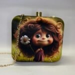 cutie chaos printed chain women's clutch