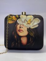 Floral Majesty Printed Chain Clutch