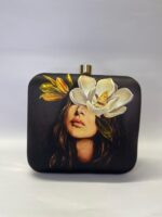 Floral Majesty Printed Chain Clutch - Image 2