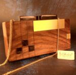 Vintage Mosaic Wooden Clutch - Image 2