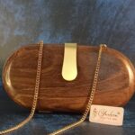 Luxe Oval Wooden Clutch - Image 2