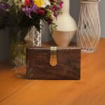 Royal Grid Wooden Clutch