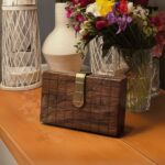 Royal Grid Wooden Clutch - Image 3