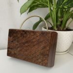Zyra Geometric Wooden Clutch - Image 4