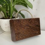 Zyra Geometric Wooden Clutch - Image 5