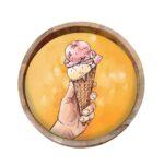 ice cream wodden tray