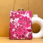Pink & White Vertical Party Clutch