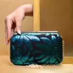 Black & blue embellished party clutch