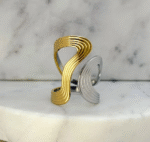 Dual-Tone Wave Statement Ring