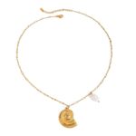 snail golden pendant with chain