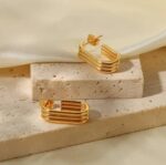 urban curve earrings on a stone