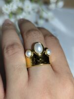 luna pearl open ring