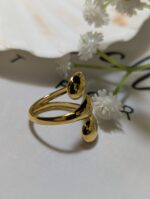 liquid gold statement ring side view