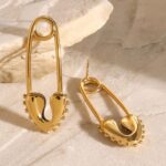 Golden Pin Heart earrings