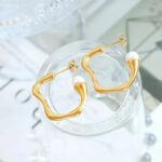 nysa pearl hoops minimalist jewellery