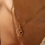 pendant necklace on neck