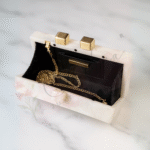 Ivory Luxe Grid Clutch - Image 4