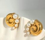 Golden Tide Pearl Earrings - Image 2