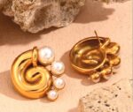 Golden Tide Pearl Earrings