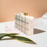 Ivory Luxe Grid Clutch - Image 3