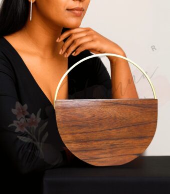 half circle wooden tray