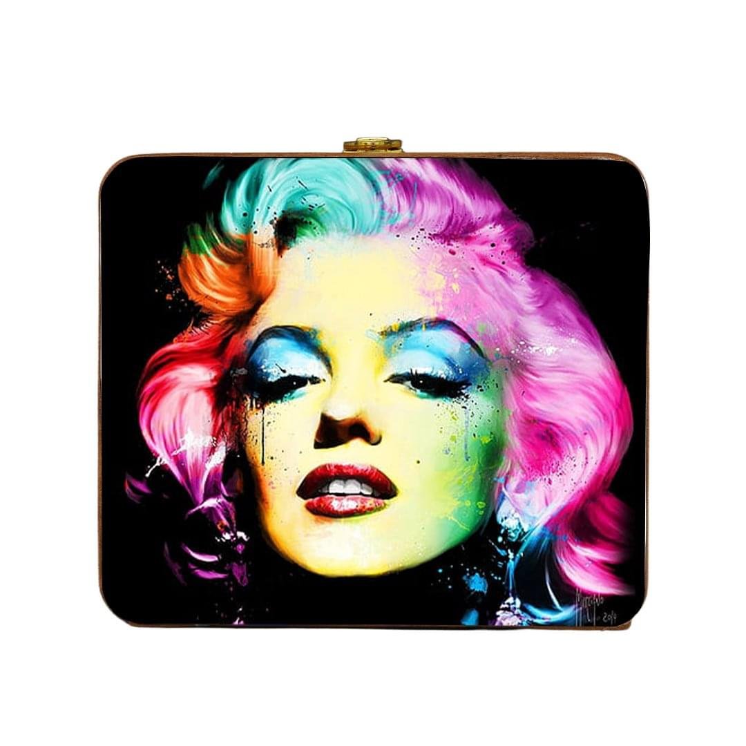Marilyn Majesty Handcrafted Suitcase Clutch With Chain - Image 3