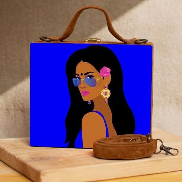 Version 1.0.0 Indigo Radiance Handcrafted Suitcase Clutch - Image 1